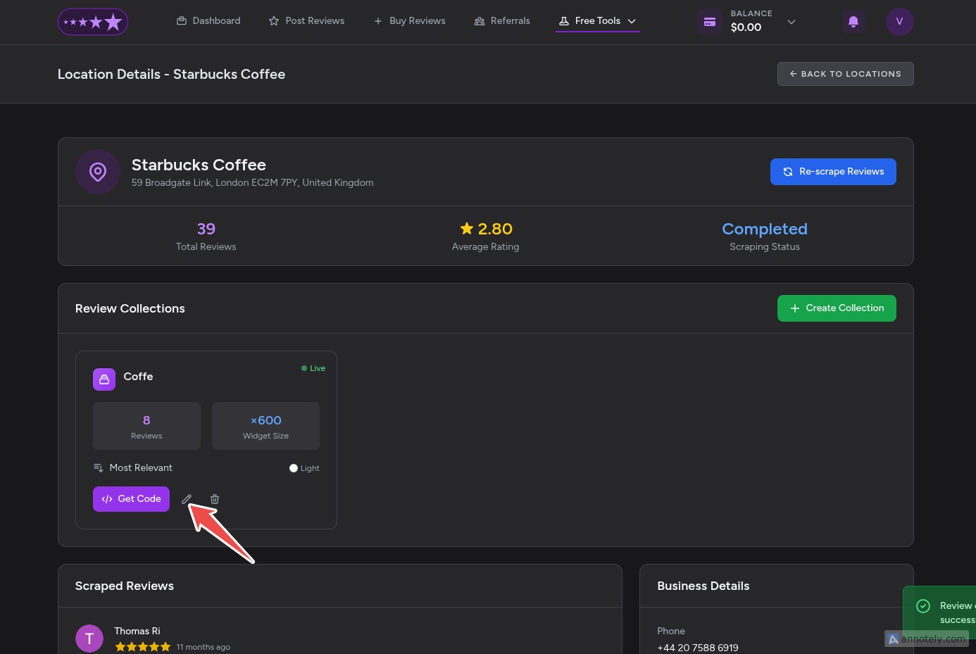 To Edit a Collection, Click on Edit Pen