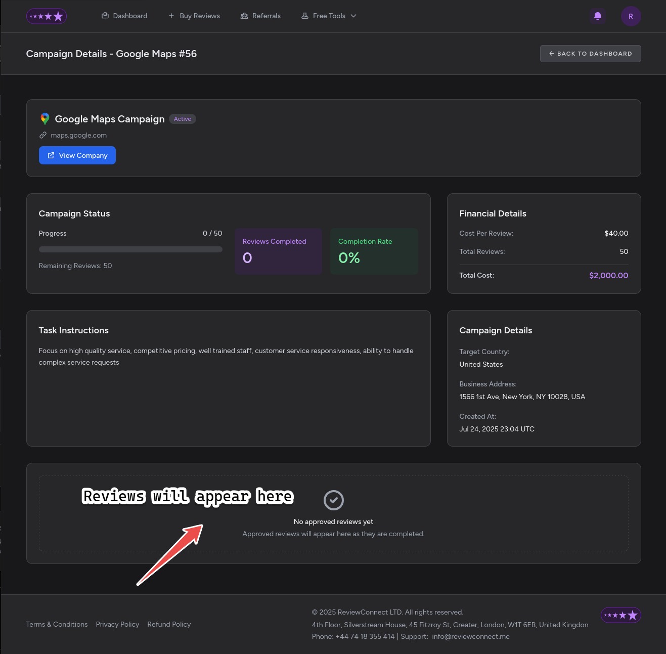 Track Campaign Reviews